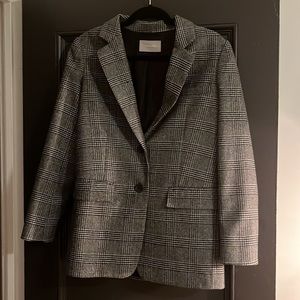 Everlane The Italian Wool Oversized Blazer in Glen Plaid